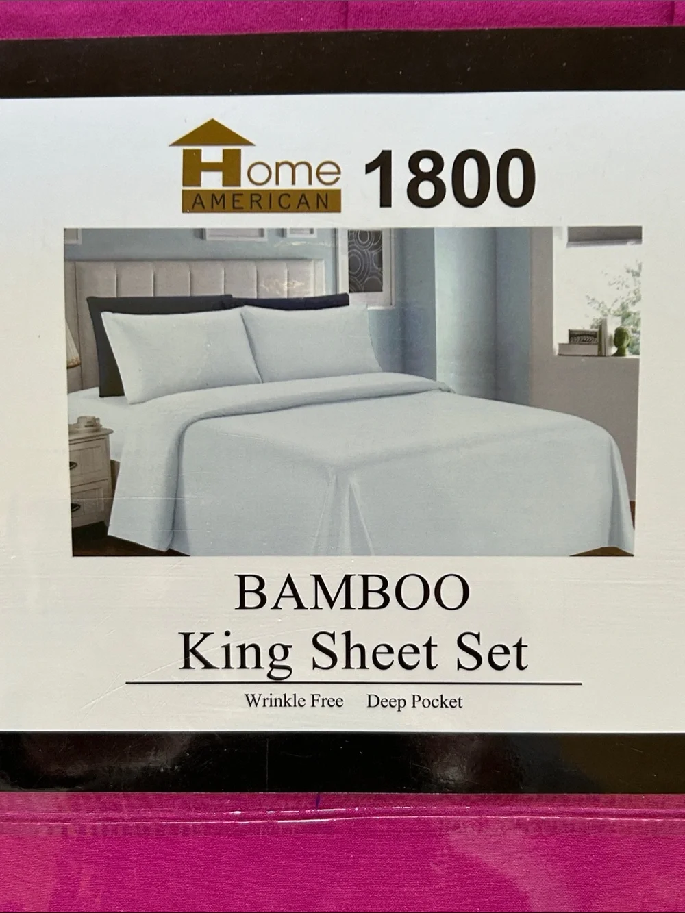 NEW Home American 1800 Series 6 Piece Bamboo King Sheet Set - Fuchsia Pink